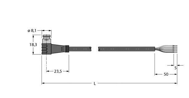 Turck Sensor kabel PVC actorkabel 4P 5M