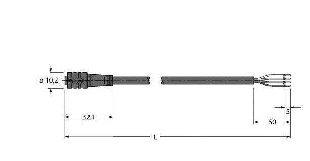 Turck Sensor kabel PVC actorkabel 4P 10M
