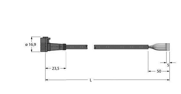 Turck Sensor kabel PVC actorkabel 4P 5M