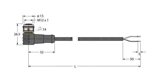 Turck Sensor kabel PVC actorkabel 2P 2M