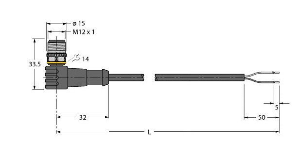 Turck Sensor kabel PVC actorkabel 2P 5M