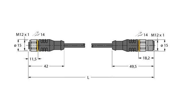 Turck Actuator And sensor cable, PP-epdm extension cable