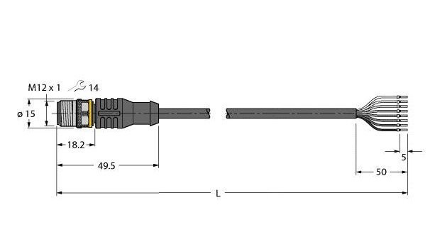 Turck Sensor kabel pur actorkabel 8P 2M