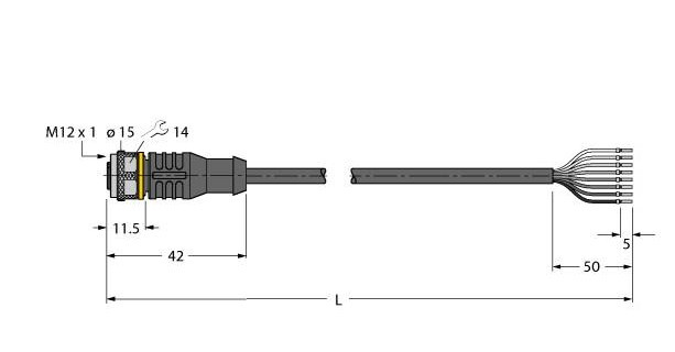 Turck Actuator And sensor cable, pur connection cable