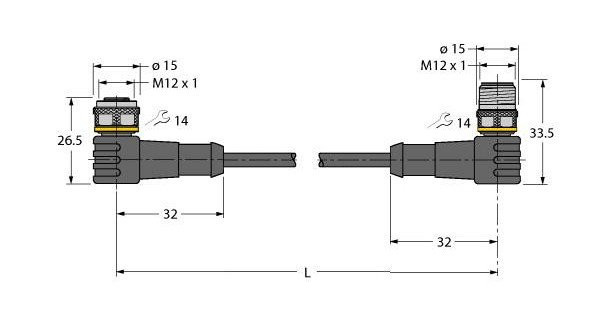 Turck Sensor kabel pur actorkabel 5P M12 1M