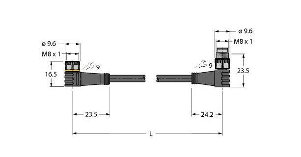 Turck Pur verbindingskabel actorkabel 4P M8 5M