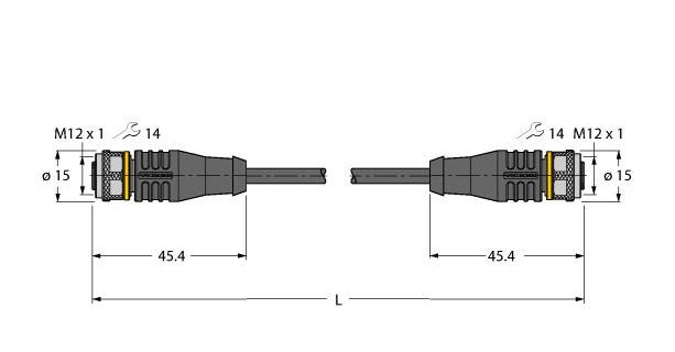 Turck Actuator And sensor cable, pur extension cable