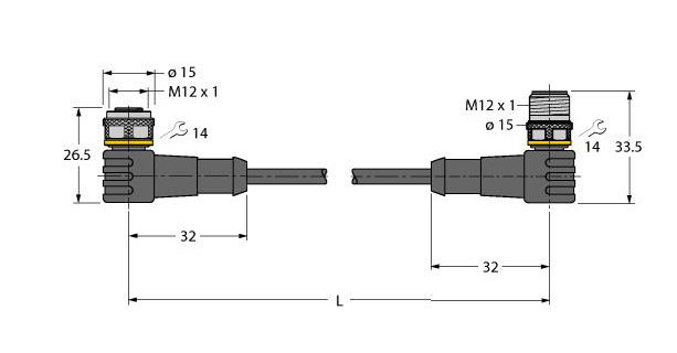 Turck Actuator And sensor cable, pur extension cable