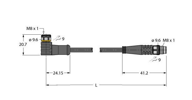 Turck Actuator And sensor cable, pur extension cable