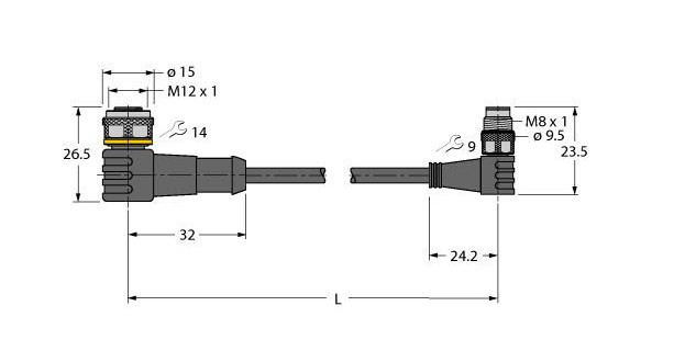 Turck Actuator And sensor cable, pur extension cable
