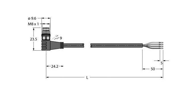 Turck PVC verbindingskabel actorkabel 4P 5M