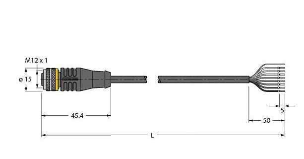 Turck Sensor kabel PVC actorkabel 8P 10M