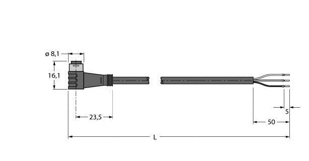 Turck Sensor kabel PVC actorkabel 3P 5M