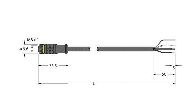Turck Sensor kabel PVC actorkabel 3P 2M