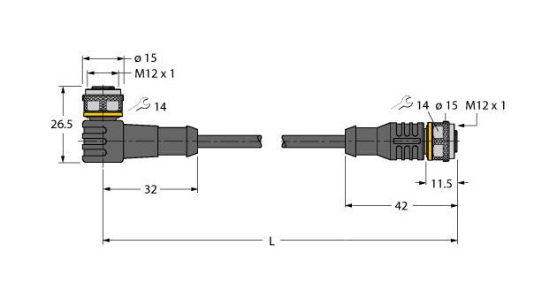 Turck Actuator And sensor cable, PVC extension cable