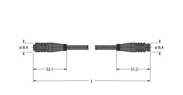 Turck Sensor kabel PVC actorkabel 4P M8 1M