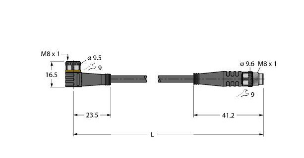 Turck Actuator And sensor cable, PVC extension cable