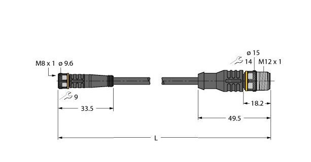 Turck Actuator And sensor cable, PVC extension cable