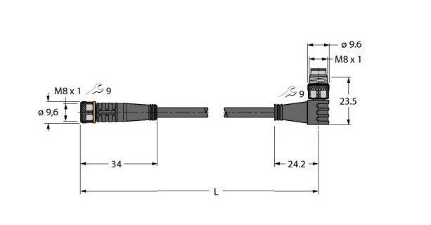 Turck Pur verbindingskabel actorkabel 4P M8 0,3M