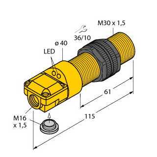 Turck Inductieve sensor inductieve naderingsschakelaar schakelafstand 10MM 20HZ kunststof klem