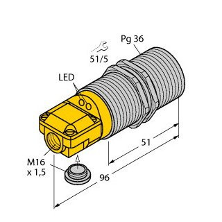 Turck Inductieve sensor inductieve naderingsschakelaar schakelafstand 25MM 100HZ metaal klem