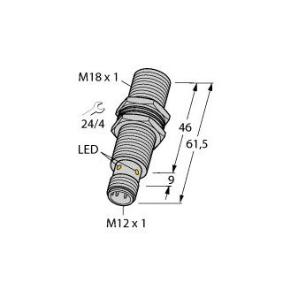 Turck Inductieve sensor inductieve naderingsschakelaar schakelafstand 5MM 1500HZ metaal steekaansluiting