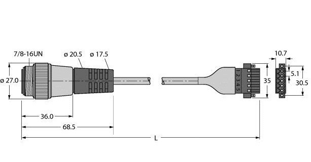 Turck Bus cable for can (devicenet canopen) PVC cable jacket