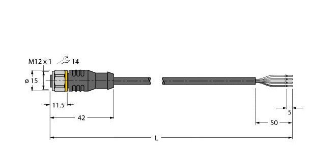 Turck Sensor kabel PVC actorkabel 4P 10M