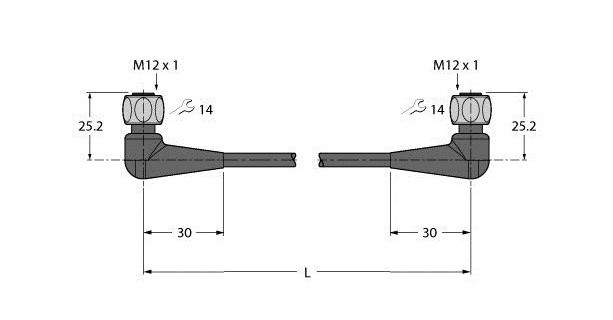 Turck Actorkabel 4P M12 50M