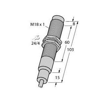 Turck Inductieve sensor inductieve naderingsschakelaar schakelafstand 8MM 200HZ metaal kabel