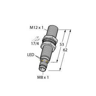 Turck Inductieve sensor inductieve naderingsschakelaar schakelafstand 4MM 2000HZ metaal steekaansluiting