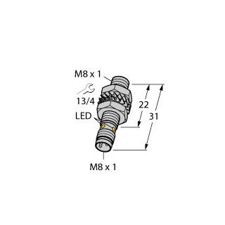 Turck Inductieve sensor inductieve naderingsschakelaar schakelafstand 2MM 3000HZ metaal steekaansluiting