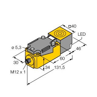 Turck Inductieve sensor inductieve naderingsschakelaar schakelafstand 40MM 250HZ kunststof steekaansluiting
