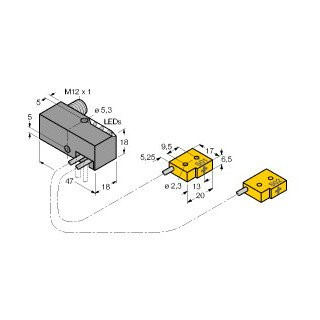 Turck Inductieve sensor inductieve naderingsschakelaar schakelafstand 2MM 30HZ metaal steekaansluiting