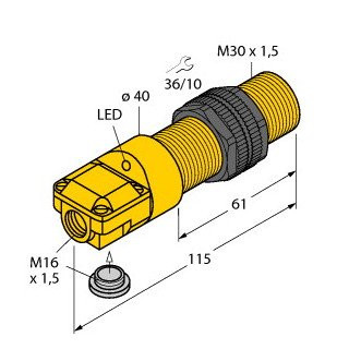 Turck Inductieve sensor inductieve naderingsschakelaar schakelafstand 15MM 500HZ kunststof klem