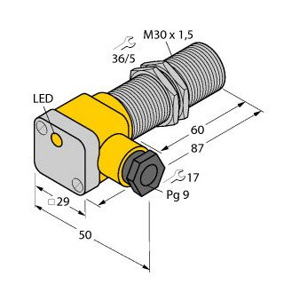Turck Inductieve sensor inductieve naderingsschakelaar schakelafstand 10MM 500HZ metaal klem