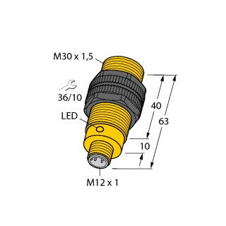 Turck Inductieve sensor inductieve naderingsschakelaar schakelafstand 10MM 500HZ kunststof steekaansluiting