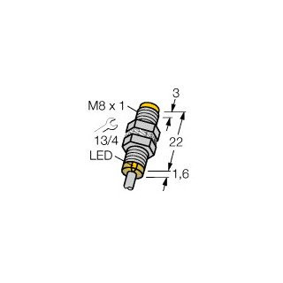 Turck Inductieve sensor inductieve naderingsschakelaar schakelafstand 3MM 3000HZ metaal kabel