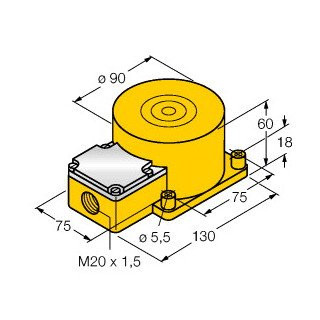 Turck Inductieve sensor inductieve naderingsschakelaar schakelafstand 50MM 100HZ kunststof klem