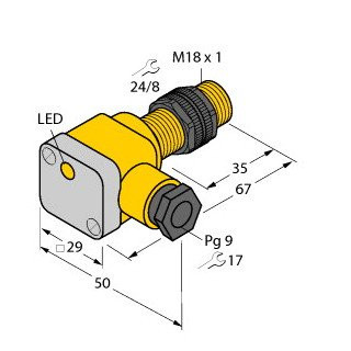 Turck Inductieve sensor inductieve naderingsschakelaar schakelafstand 10MM 500HZ kunststof klem
