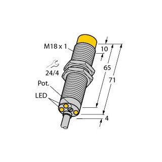 Turck Inductieve sensor inductieve naderingsschakelaar schakelafstand 12MM metaal kabel