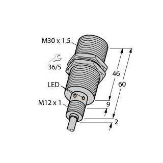 Turck Inductieve sensor inductieve naderingsschakelaar schakelafstand 15MM 750HZ metaal kabel
