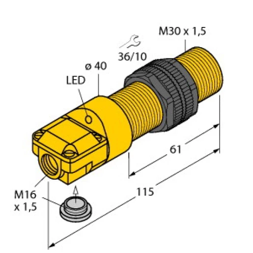 Turck Inductieve sensor inductieve naderingsschakelaar schakelafstand 10MM 500HZ kunststof klem