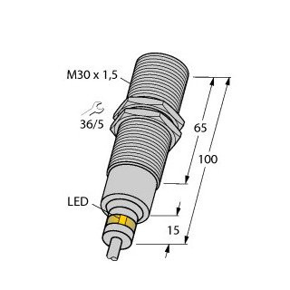 Turck Inductieve sensor inductieve naderingsschakelaar schakelafstand 10MM 100HZ metaal kabel