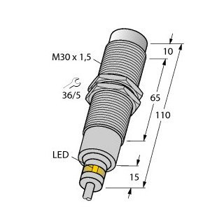 Turck Inductieve sensor inductieve naderingsschakelaar schakelafstand 15MM 100HZ metaal kabel
