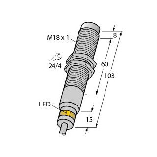 Turck Inductieve sensor inductieve naderingsschakelaar schakelafstand 7MM 100HZ metaal kabel
