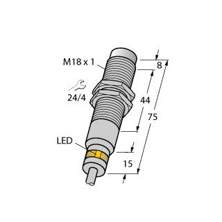 Turck Inductieve sensor inductieve naderingsschakelaar schakelafstand 7MM 1000HZ metaal kabel