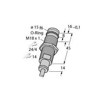 Turck Inductieve sensor inductieve naderingsschakelaar schakelafstand 2MM 2000HZ metaal kabel