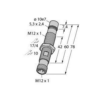 Turck Inductieve sensor inductieve naderingsschakelaar schakelafstand 1,5MM 600HZ metaal steekaansluiting