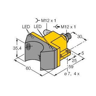 Turck Inductieve sensor inductieve naderingsschakelaar schakelafstand 4MM 30HZ kunststof steekaansluiting